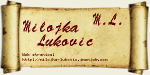 Milojka Luković vizit kartica